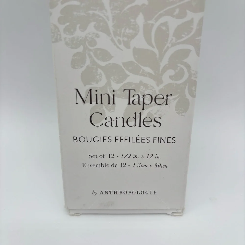 Set of 12 Anthropologie Mini Taper Candles Green 12